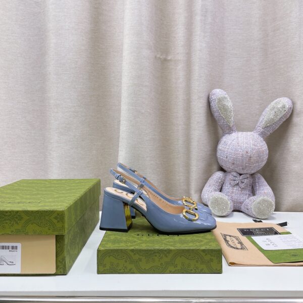 Gucci Women's Mid-Heel Slingback With Horsebit Jade Green For Women GG
