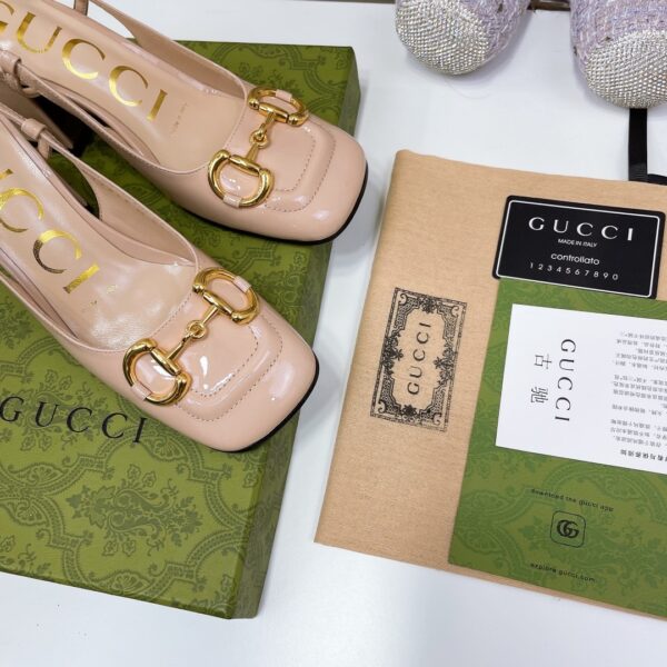 Gucci Women's Mid-Heel Slingback With Horsebit Pink For Women GG