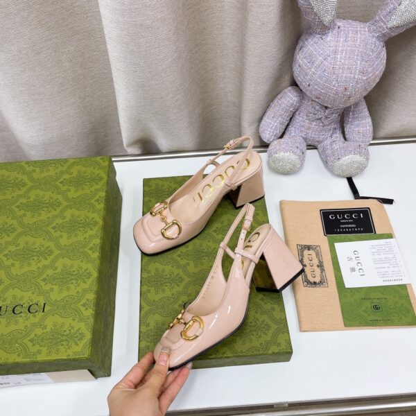Gucci Women's Mid-Heel Slingback With Horsebit Pink For Women GG
