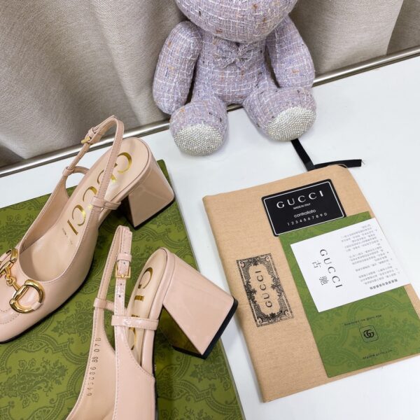 Gucci Women's Mid-Heel Slingback With Horsebit Pink For Women GG