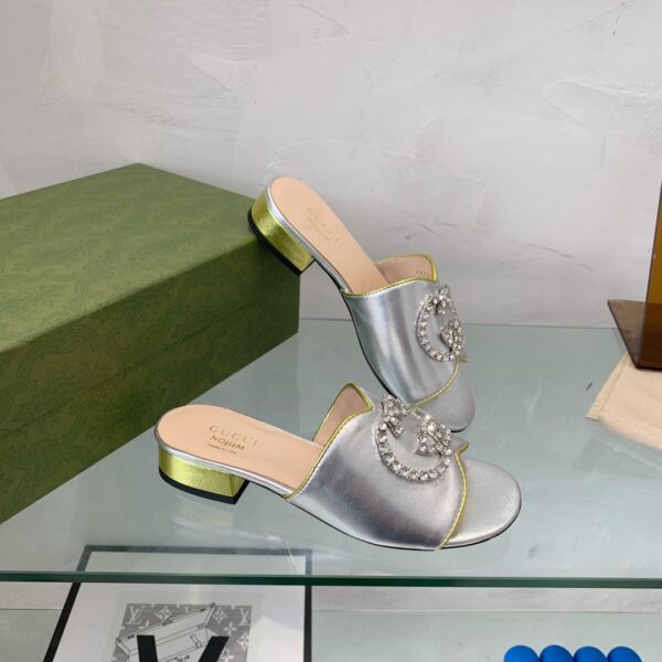 Gucci Women's Nojum Sandal Silver For Women GG