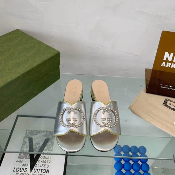 Gucci Women's Nojum Sandal Silver For Women GG