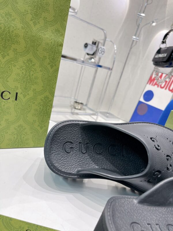 Gucci Women's Platform Perforated G Sandal Black For Women GG ‎663577 JFB00 1000