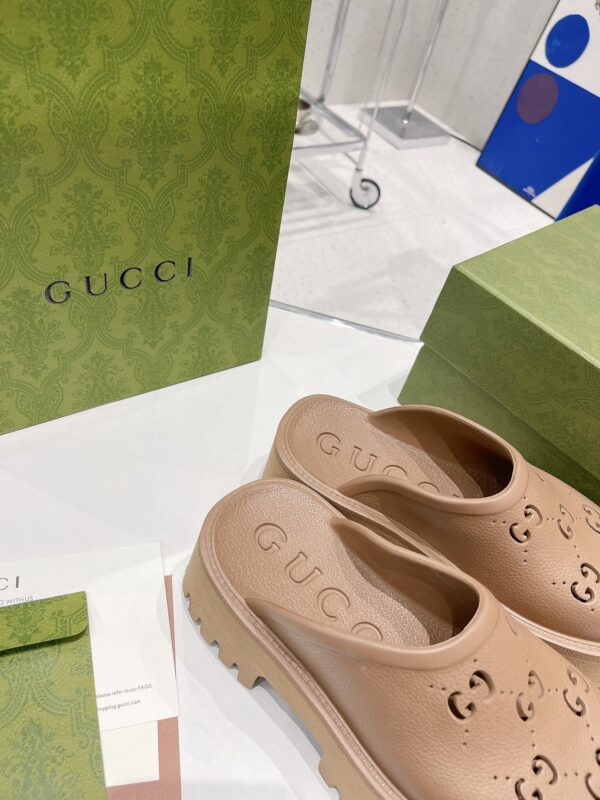 Gucci Women's Platform Perforated G Sandal Brown For Women GG
