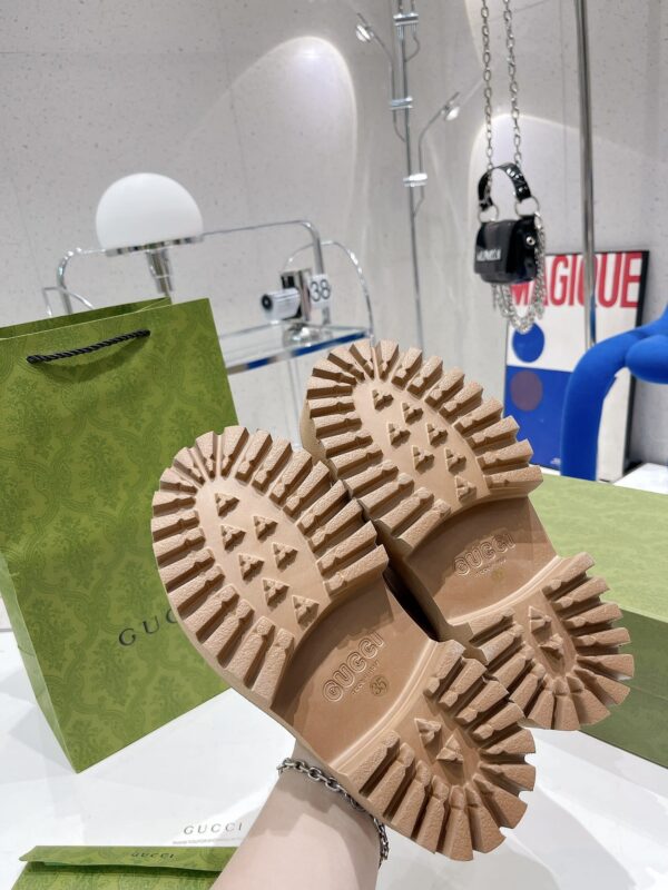 Gucci Women's Platform Perforated G Sandal Brown For Women GG