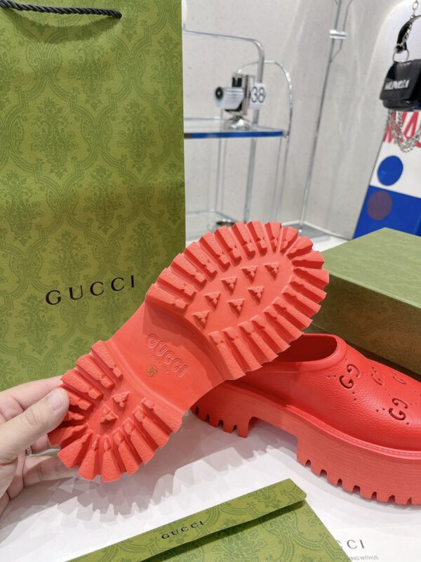 Gucci Women's Platform Perforated G Sandal Red For Women GG