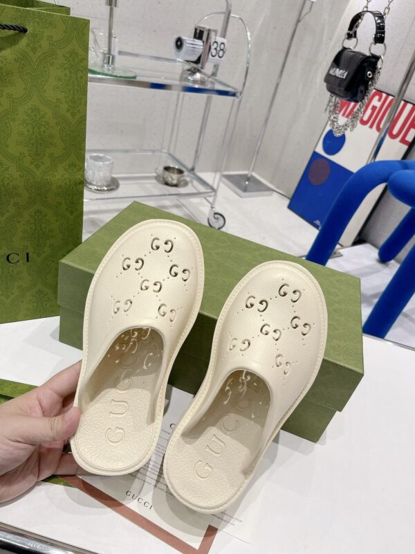 Gucci Women's Platform Perforated G Sandal White For Women GG