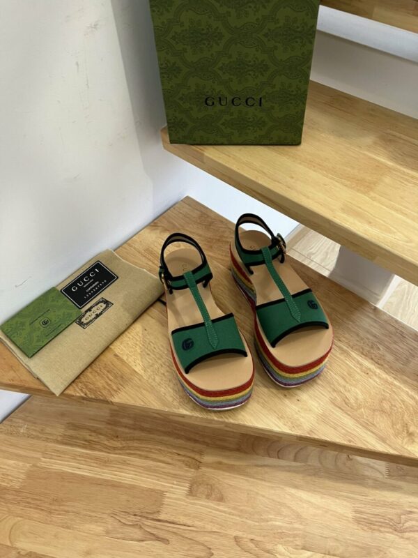 Gucci Women's Platform Sandal Green For Women GG