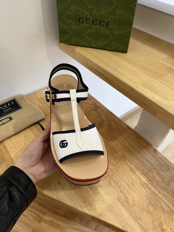 Gucci Women's Platform Sandal White For Women GG