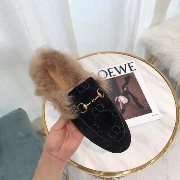 Gucci Women's Princetown Slipper Mules By Velvet Black For Women GG