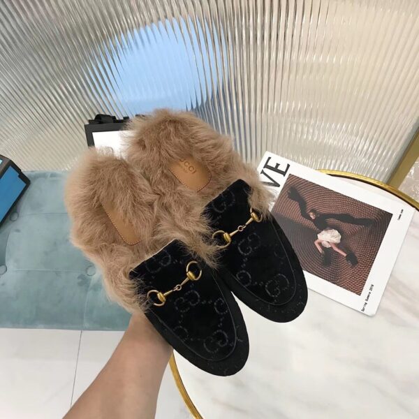 Gucci Women's Princetown Slipper Mules By Velvet Black For Women GG