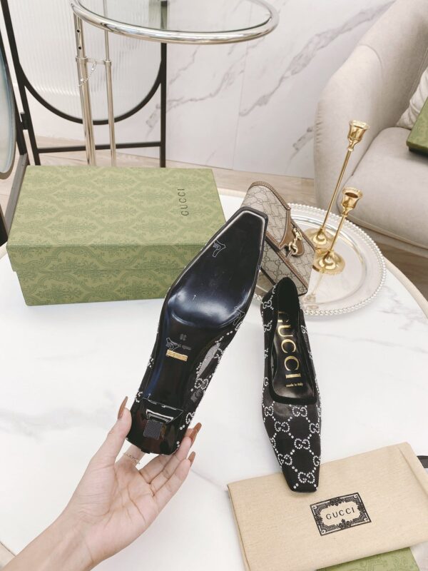 Gucci Women's Pump By Canvas Fabric Black For Women GG