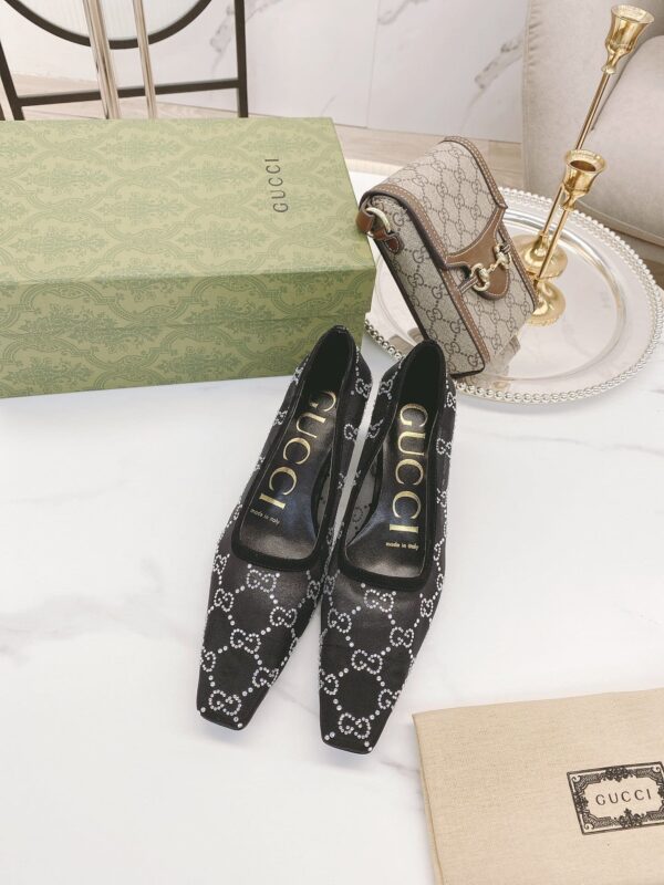 Gucci Women's Pump By Canvas Fabric Black For Women GG