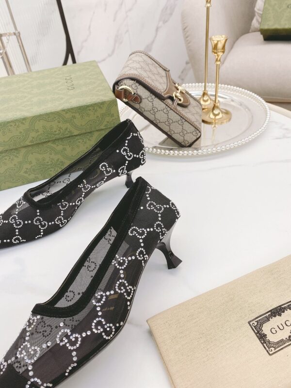Gucci Women's Pump By Canvas Fabric Black For Women GG