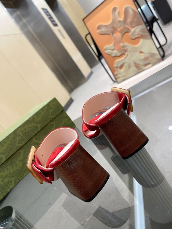 Gucci Women's Sandal With Bamboo Buckle Red For Women GG‎