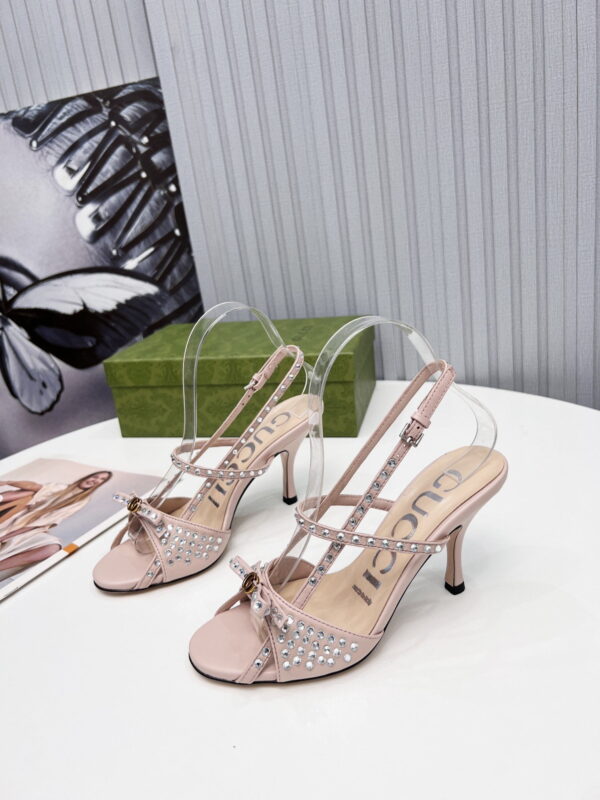 Gucci Women's Sandal With Crystals Pink For Women GG 674785 CQXH0 5864