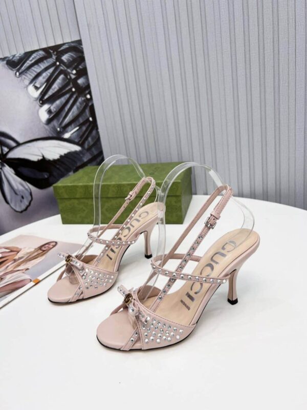 Gucci Women's Sandal With Crystals Pink For Women GG 674785 CQXH0 5864