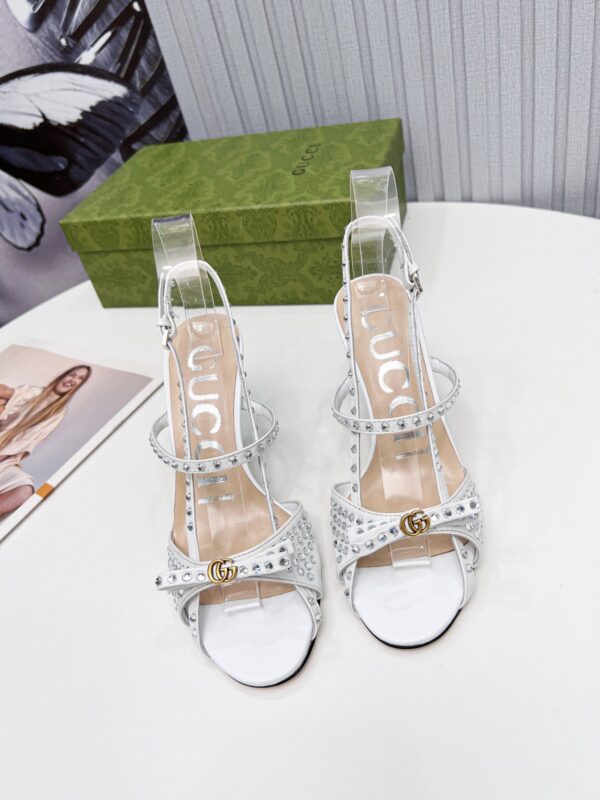 Gucci Women's Sandal With Crystals White For Women GG