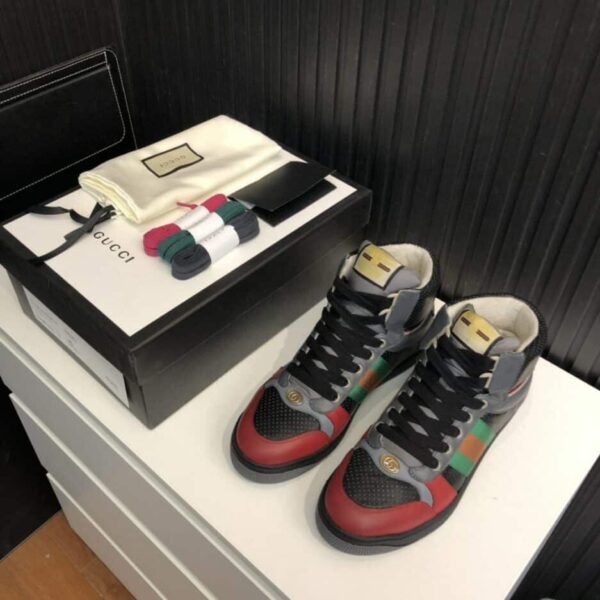 Gucci Women's Screener Distressed High-Top Sneakers Black For Women 5637309