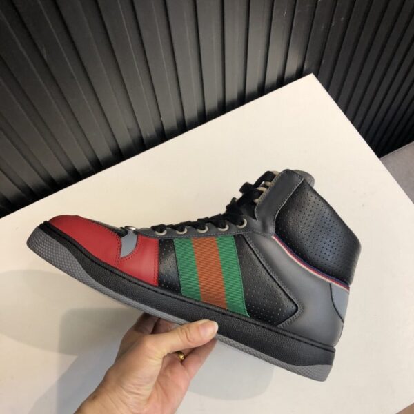 Gucci Women's Screener Distressed High-Top Sneakers Black For Women 5637309