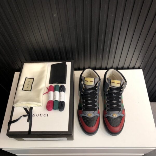 Gucci Women's Screener Distressed High-Top Sneakers Black For Women 5637309