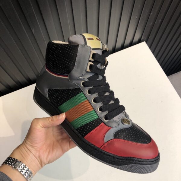 Gucci Women's Screener Distressed High-Top Sneakers Black For Women 5637309
