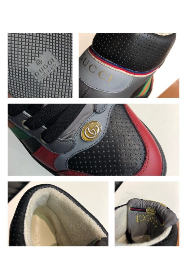 Gucci Women's Screener Distressed High-Top Sneakers Black For Women 5637309