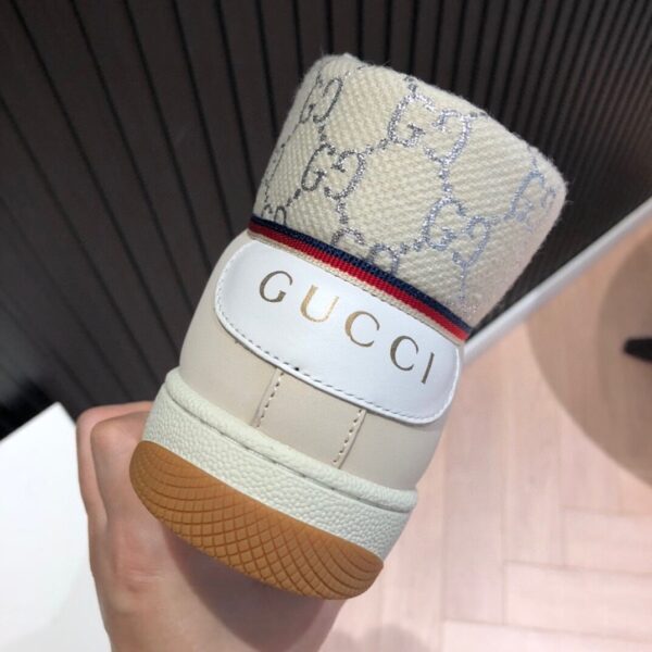 Gucci Women's Screener GG High-Top Beige Pink Green For Women 5637309