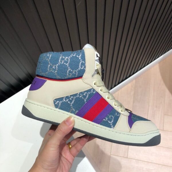 Gucci Women's Screener GG High-Top Blue For Women 5637309