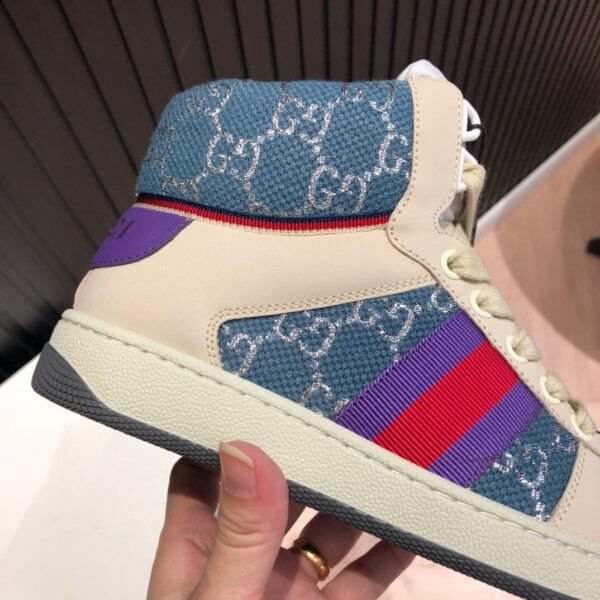 Gucci Women's Screener GG High-Top Blue For Women 5637309