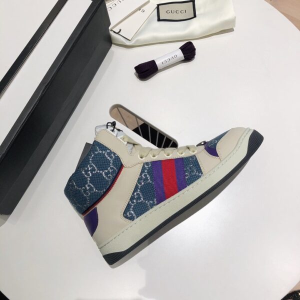 Gucci Women's Screener GG High-Top Blue For Women 5637309