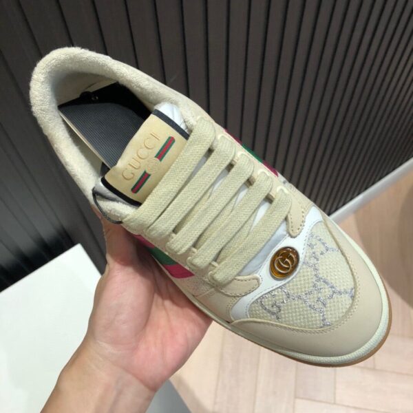 Gucci Women's Screener GG Low-Top Beige Pink Green For Women 546551