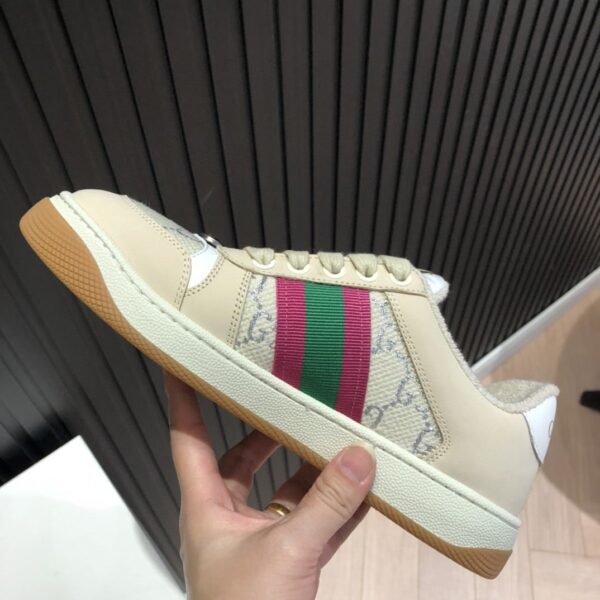 Gucci Women's Screener GG Low-Top Beige Pink Green For Women 546551