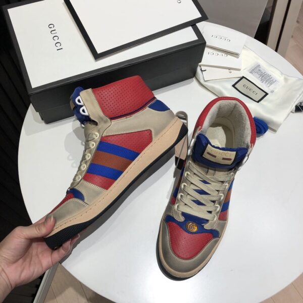 Gucci Women's Screener High-Top White Red Blue For Women 5637309