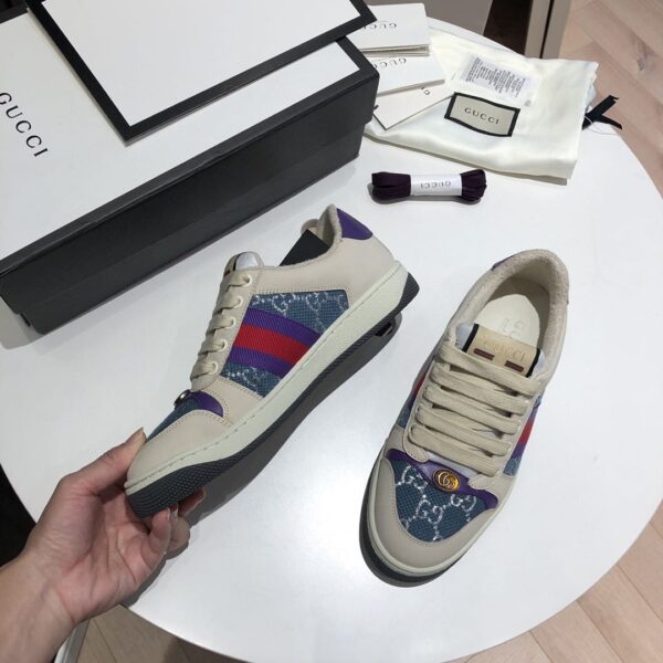 Gucci Women's Screener Low-Top Blue GG Lamé For Women 577684 2C830 4690