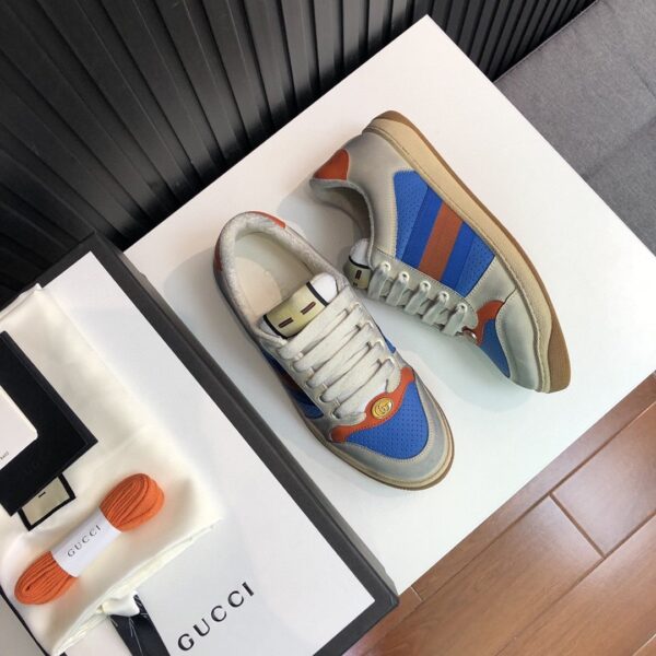 Gucci Women's Screener Low-Top Blue White For Women 546163 0YI20 9581