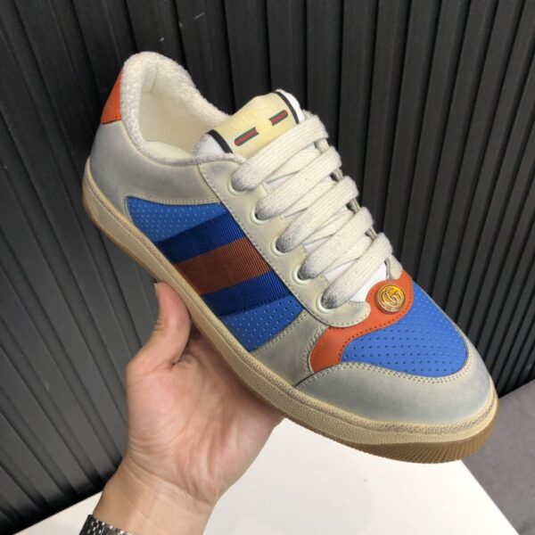 Gucci Women's Screener Low-Top Blue White For Women 546163 0YI20 9581