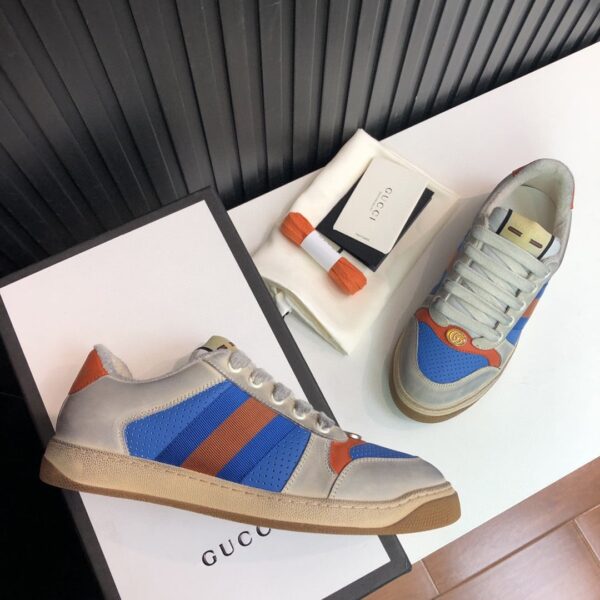 Gucci Women's Screener Low-Top Blue White For Women 546163 0YI20 9581