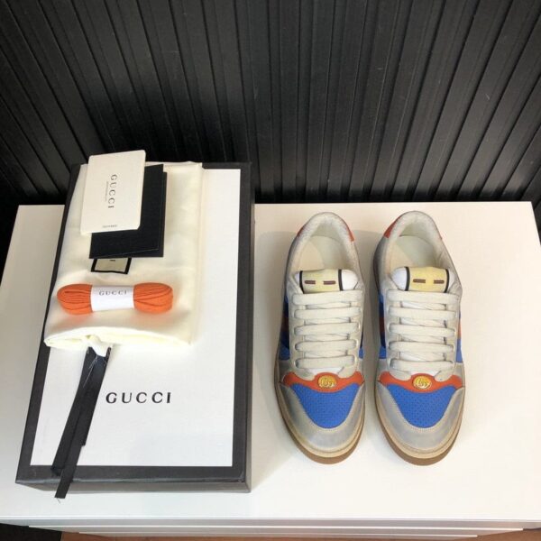 Gucci Women's Screener Low-Top Blue White For Women 546163 0YI20 9581