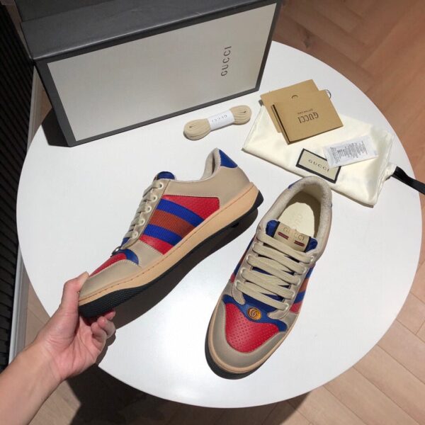 Gucci Women's Screener Low-Top White Red Blue For Women 546163