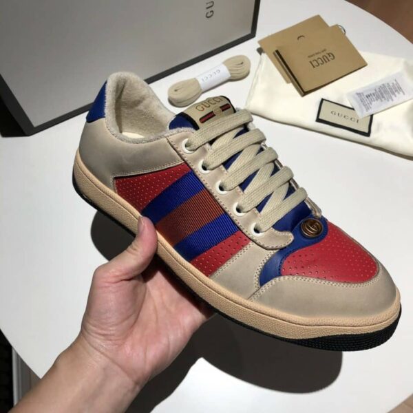 Gucci Women's Screener Low-Top White Red Blue For Women 546163