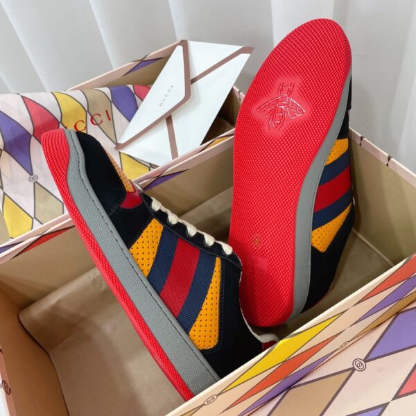Gucci Women's Screener Sneaker Black/Yellow For Women GG