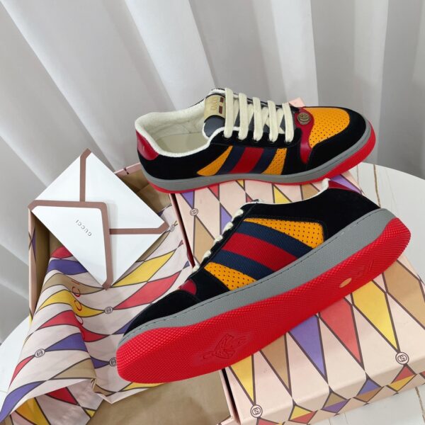 Gucci Women's Screener Sneaker Black/Yellow For Women GG