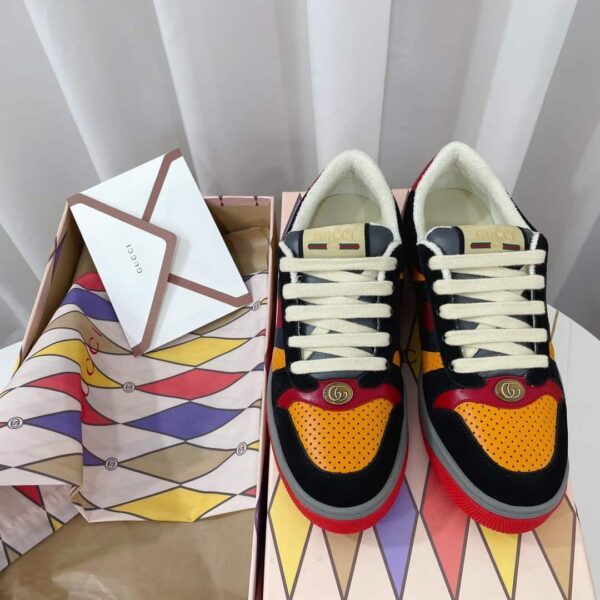 Gucci Women's Screener Sneaker Black/Yellow For Women GG