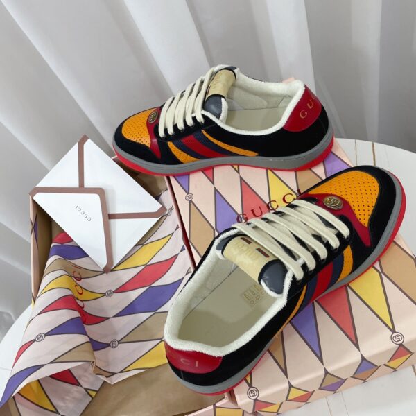 Gucci Women's Screener Sneaker Black/Yellow For Women GG