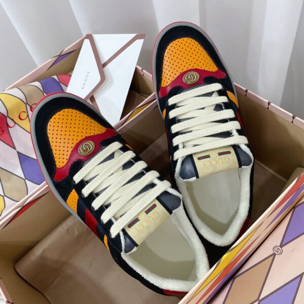 Gucci Women's Screener Sneaker Black/Yellow For Women GG