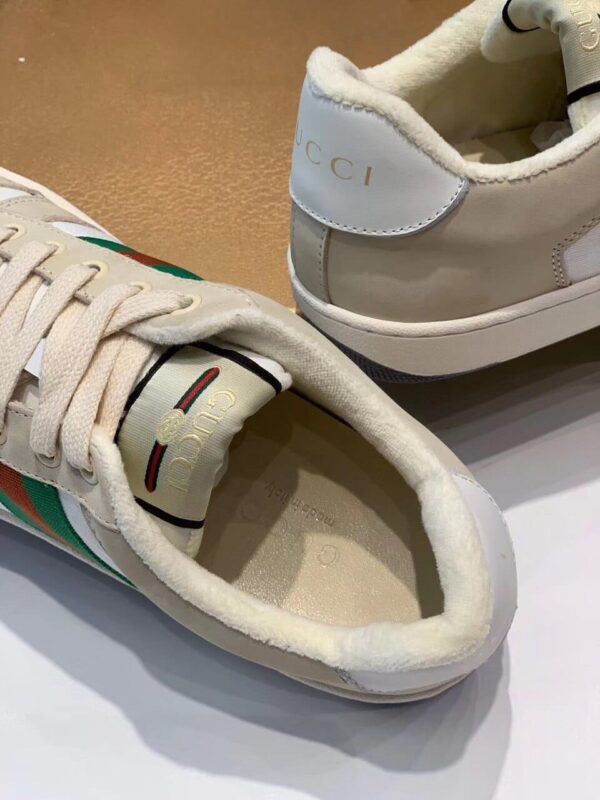 Gucci Women's Screener Sneaker With Web Beige/White For Women GG