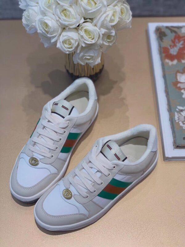 Gucci Women's Screener Sneaker With Web Beige/White For Women GG