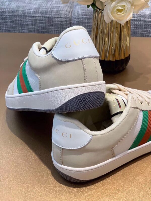 Gucci Women's Screener Sneaker With Web Beige/White For Women GG