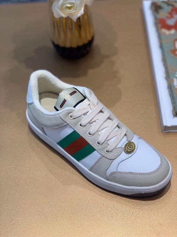Gucci Women's Screener Sneaker With Web Beige/White For Women GG